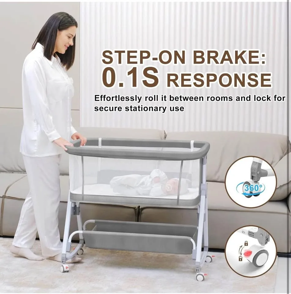 New MEICHYUN Baby Bassinet, Baby Bassinet Bedside Sleeper image indicator(6)