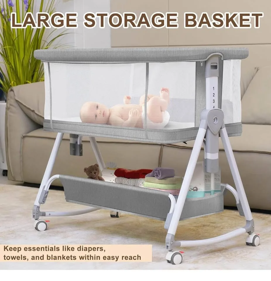 New MEICHYUN Baby Bassinet, Baby Bassinet Bedside Sleeper image indicator(7)