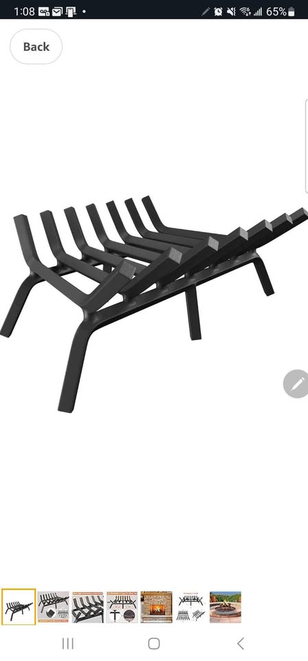 HYTXEN 24 inch Fireplace Grate Heavy Duty Solid Steel...