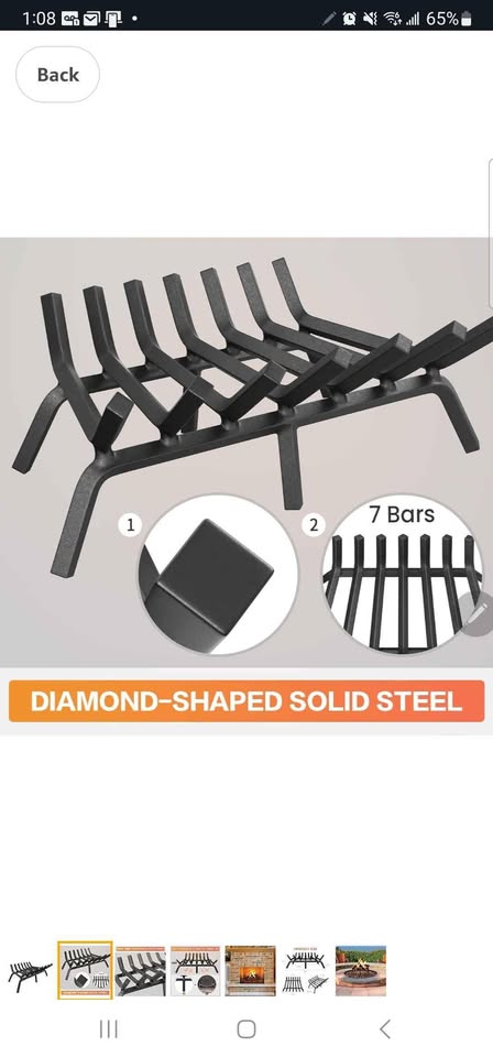 HYTXEN 24 inch Fireplace Grate Heavy Duty Solid Steel... - photo 2