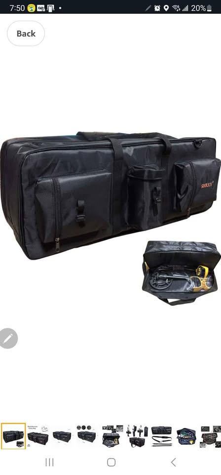 shrxy Metal Detector Carry Bag Portable Waterproof Canvas
