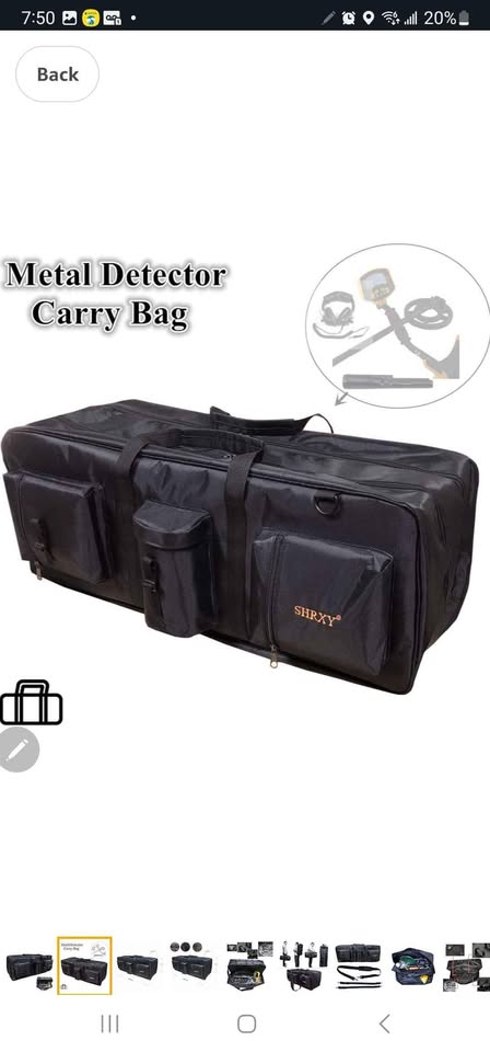 shrxy Metal Detector Carry Bag Portable Waterproof Canvas - photo 2
