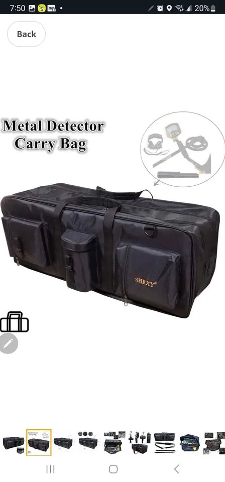 shrxy Metal Detector Carry Bag Portable Waterproof Canvas image indicator(2)