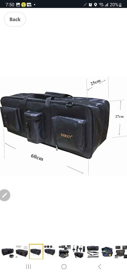 shrxy Metal Detector Carry Bag Portable Waterproof Canvas - photo 3