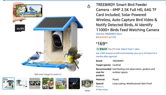 Smart Bird Feeder Camera - 4MP 2.5K Full HD - photo 2