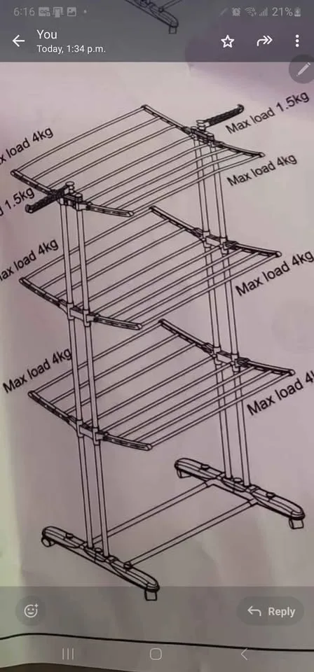 Clothes Drying Rack Folding Clothes Rail 3 Tier image indicator(4)