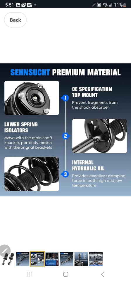 Front Complete Coil Spring Strut Toyota RAV4 AWD 2000-2005 - photo 3