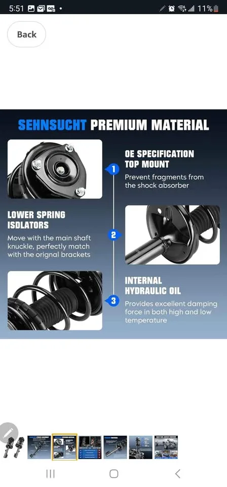 Front Complete Coil Spring Strut Toyota RAV4 AWD 2000-2005 image indicator(3)
