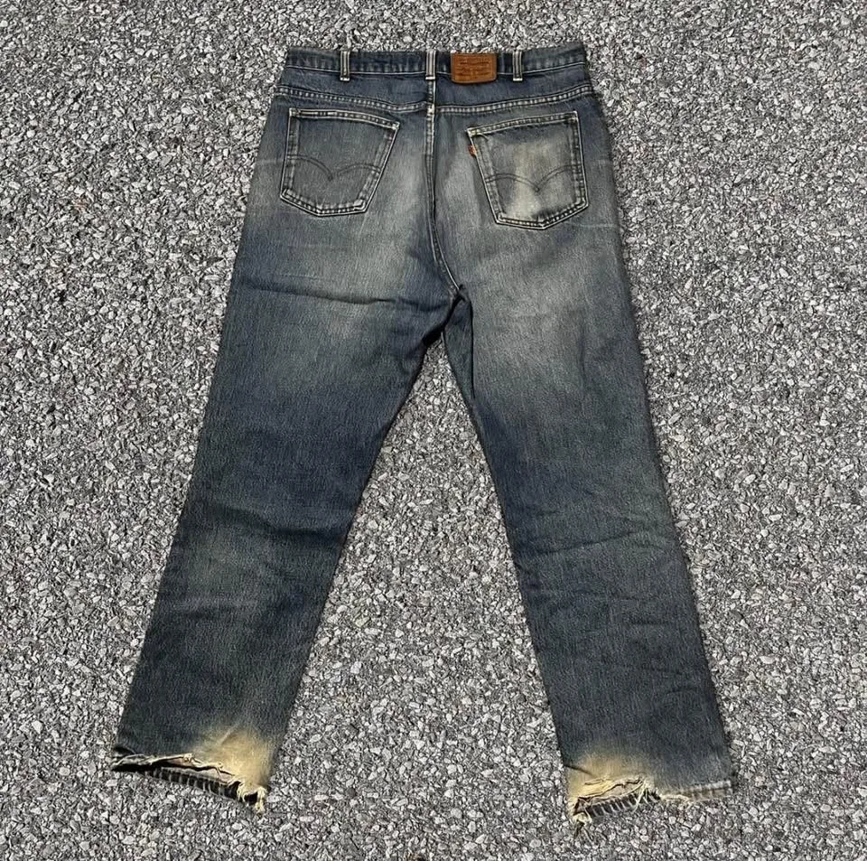 60s Vintage Levi's 619 Orange Tab Jeans 38 X 34 image indicator(2)