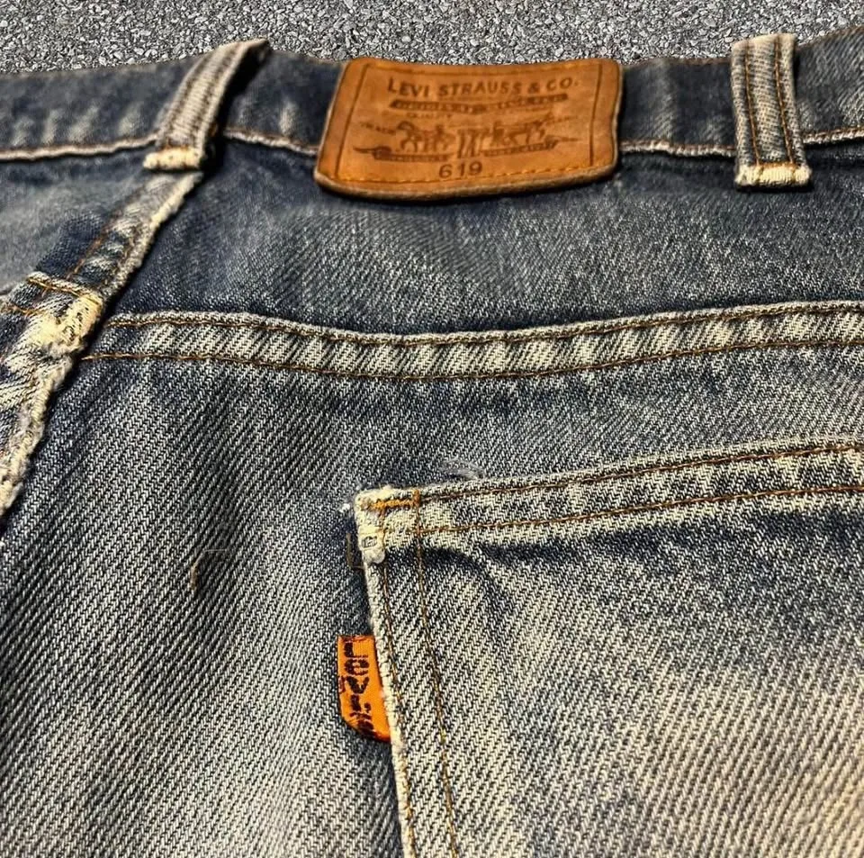 60s Vintage Levi's 619 Orange Tab Jeans 38 X 34 image indicator(6)