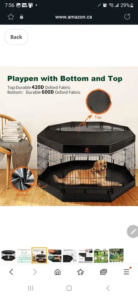PJYuCien Dog Playpen - Metal Foldable Dog Exercise Pen image indicator(3)