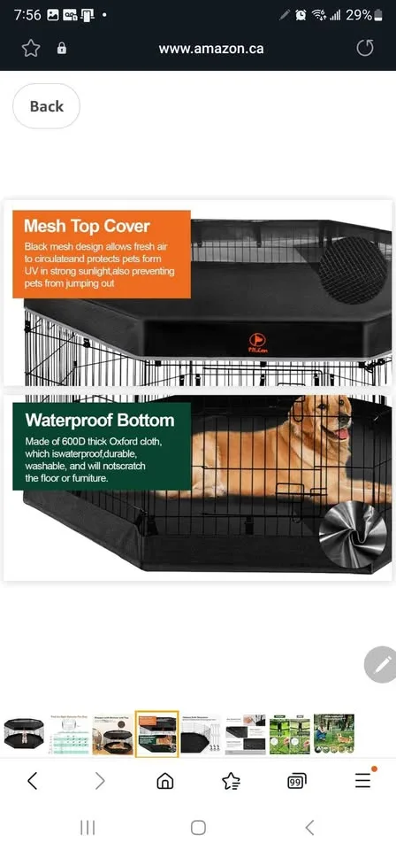 PJYuCien Dog Playpen - Metal Foldable Dog Exercise Pen image indicator(4)