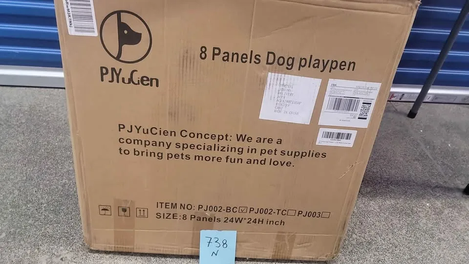 PJYuCien Dog Playpen - Metal Foldable Dog Exercise Pen image indicator(7)