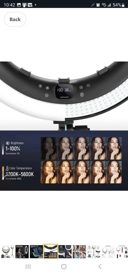 NEEWER Ring Light RP19H 19 inch with Stand & 3 Phone Holders image indicator(3)