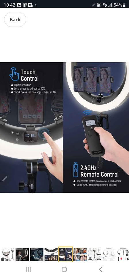 NEEWER Ring Light RP19H 19 inch with Stand & 3 Phone Holders - photo 4