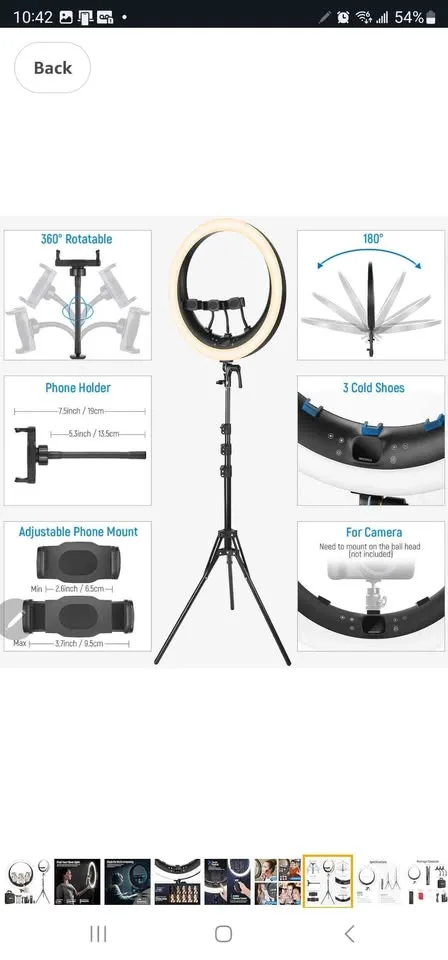 NEEWER Ring Light RP19H 19 inch with Stand & 3 Phone Holders image indicator(5)