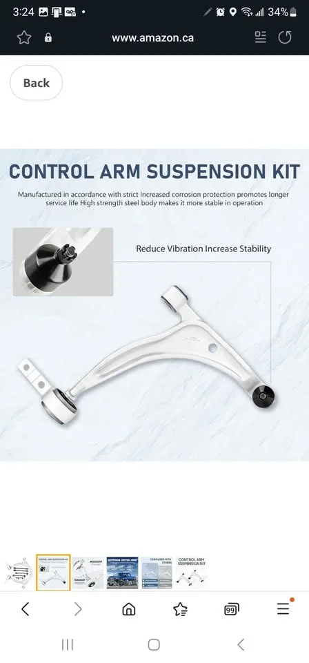 Front Lower Control Arm w/Ball Joint 04-08 Maxima/02-06 Altima image indicator(2)