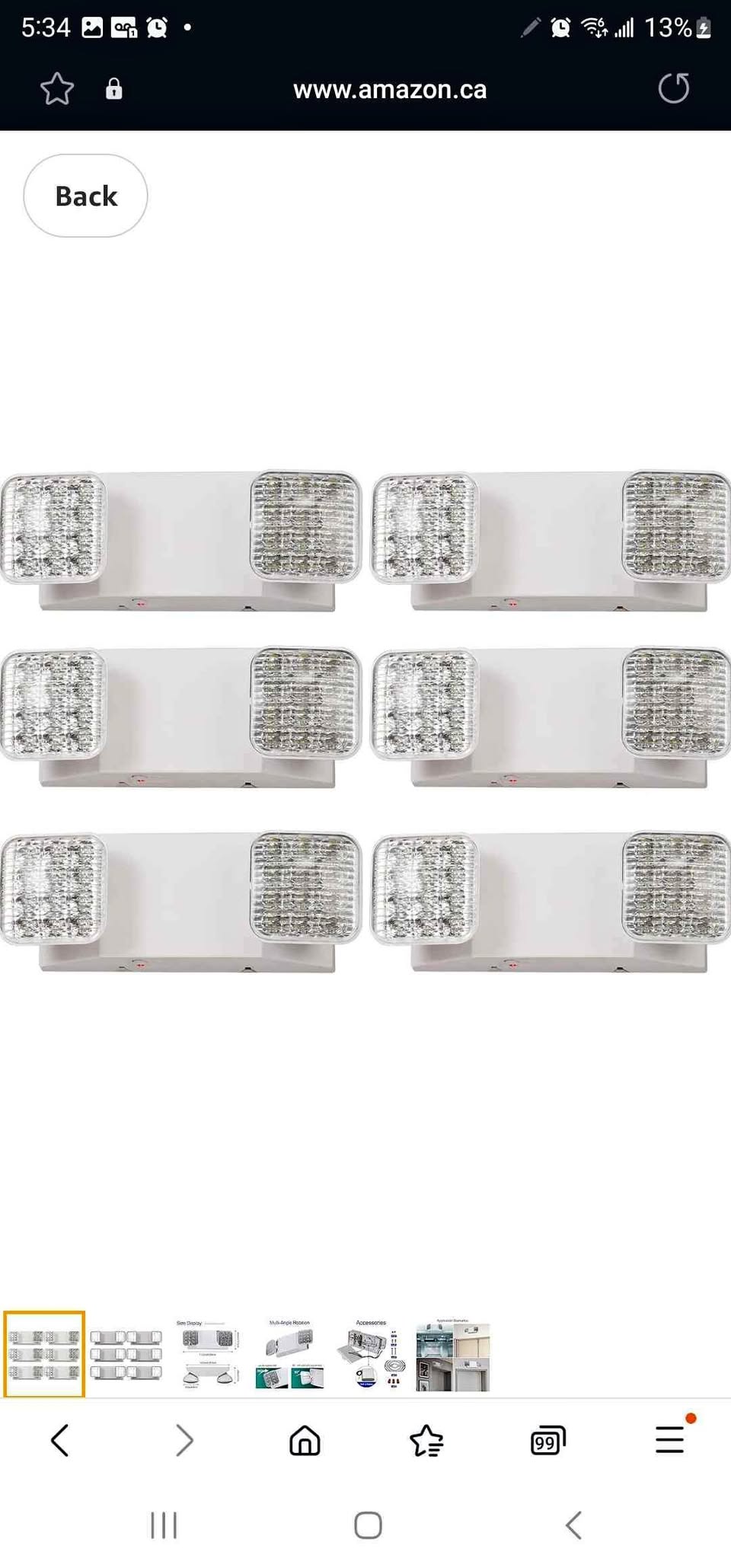 Pack White Emergency Ligh Fixtures