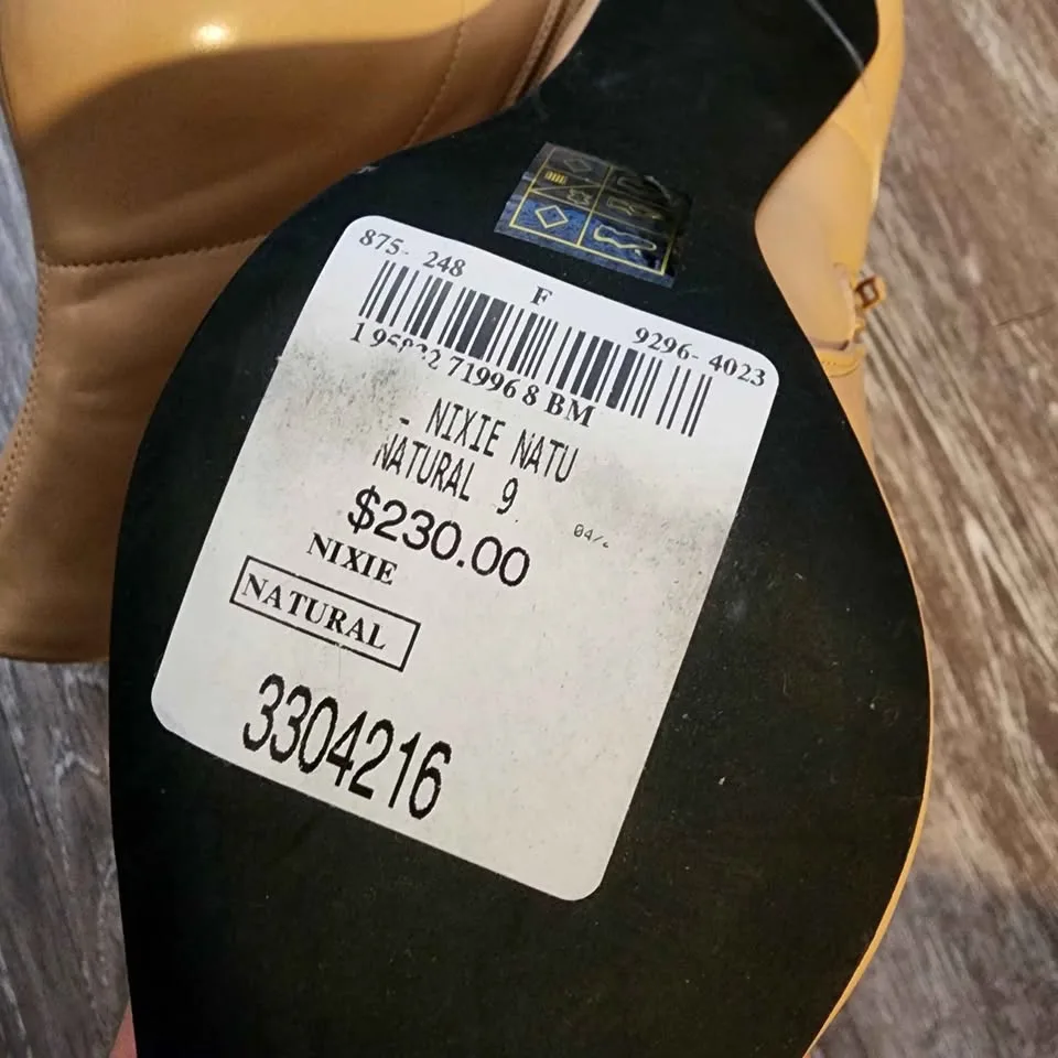 NEW Size 9 Beige Pointed Ankle Boots with Heels image indicator(5)