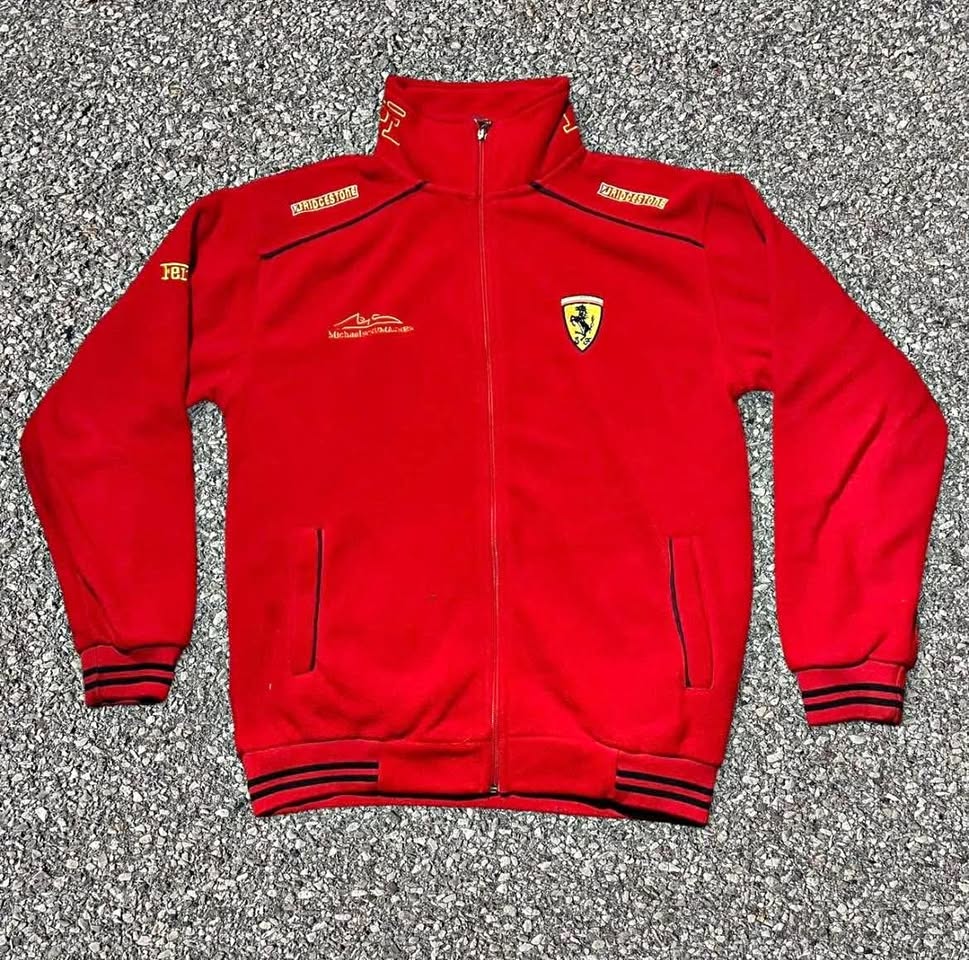 Vintage Ferrari F1 Fleece Sweater Full Zip L 90s Racing