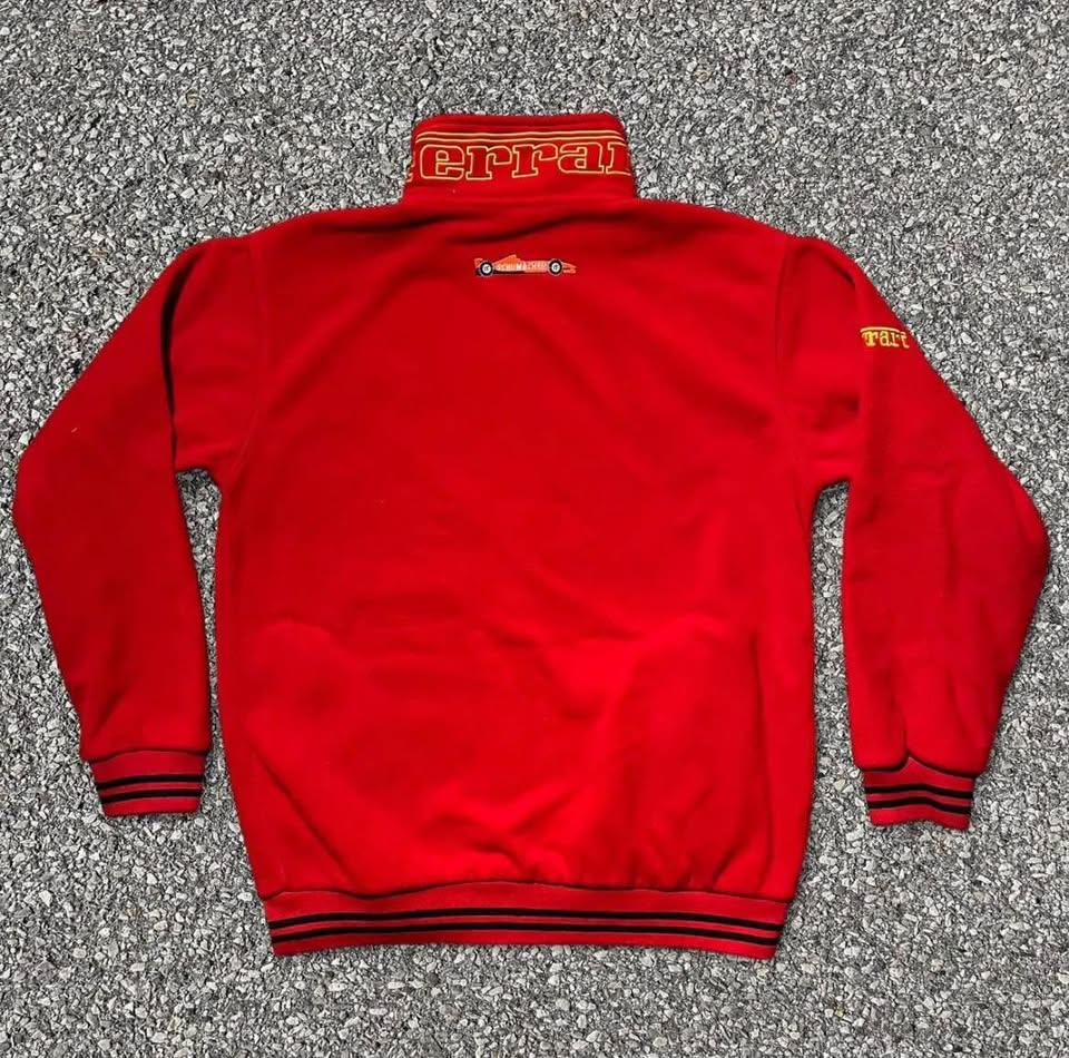 Vintage Ferrari F1 Fleece Sweater Full Zip L 90s Racing - photo 2