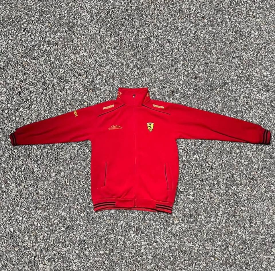 Vintage Ferrari F1 Fleece Sweater Full Zip L 90s Racing - photo 3
