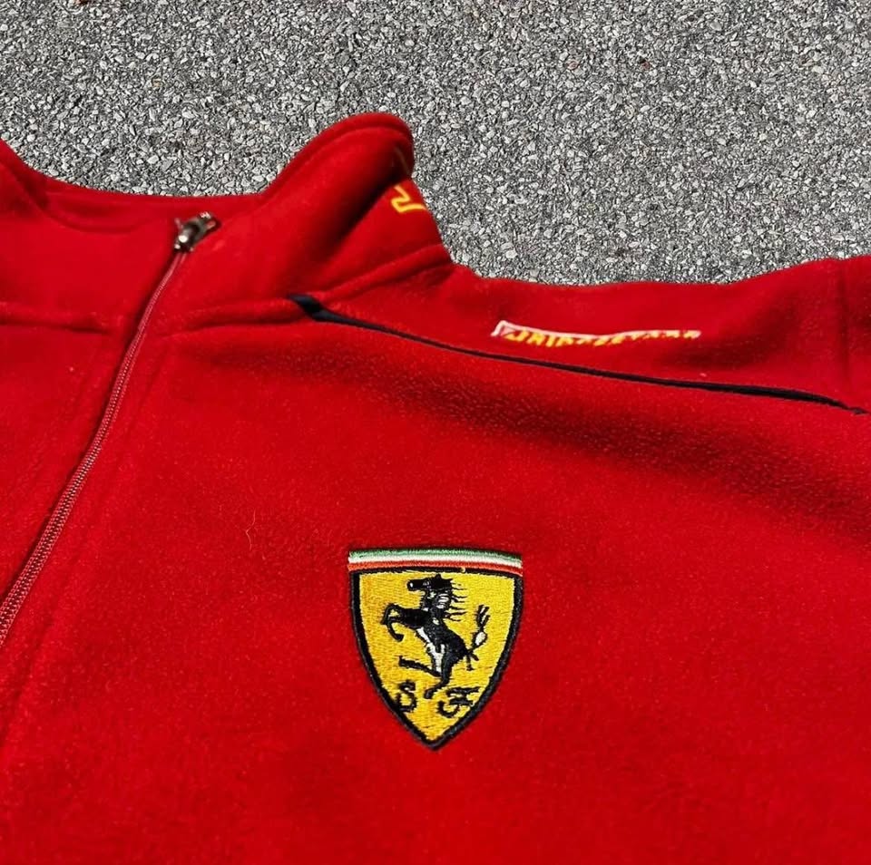 Vintage Ferrari F1 Fleece Sweater Full Zip L 90s Racing - photo 4