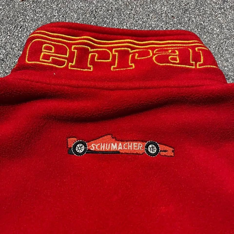 Vintage Ferrari F1 Fleece Sweater Full Zip L 90s Racing - photo 5