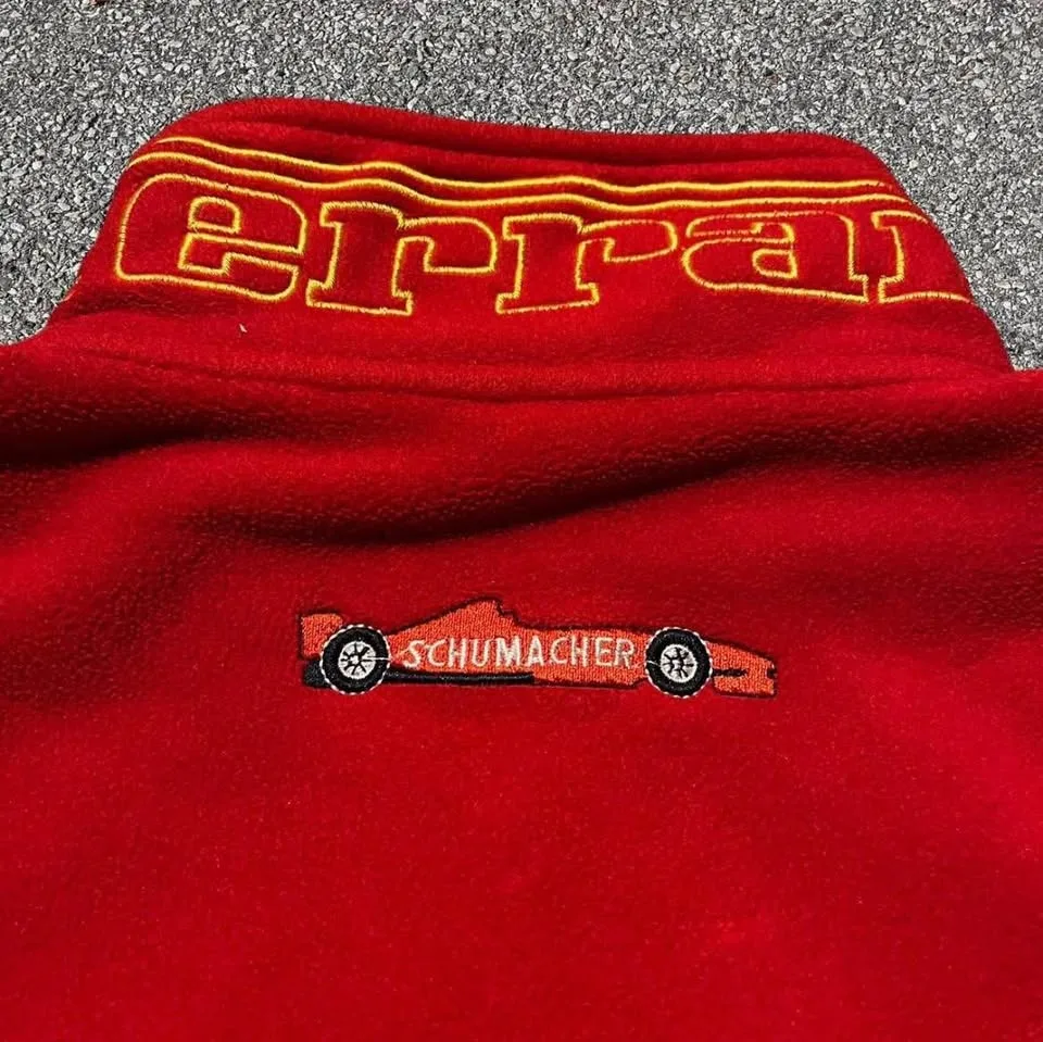 Vintage Ferrari F1 Fleece Sweater Full Zip L 90s Racing image indicator(5)