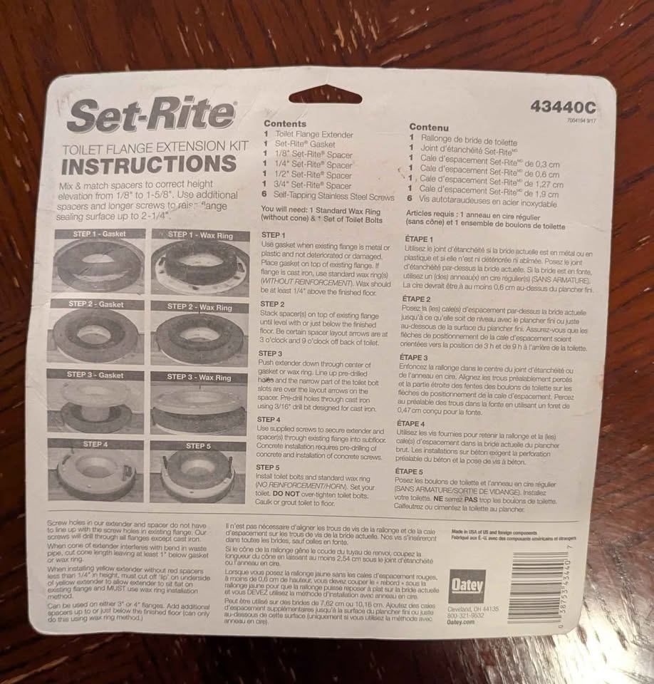 Oatey Toilet Flange Extender Kit - photo 2
