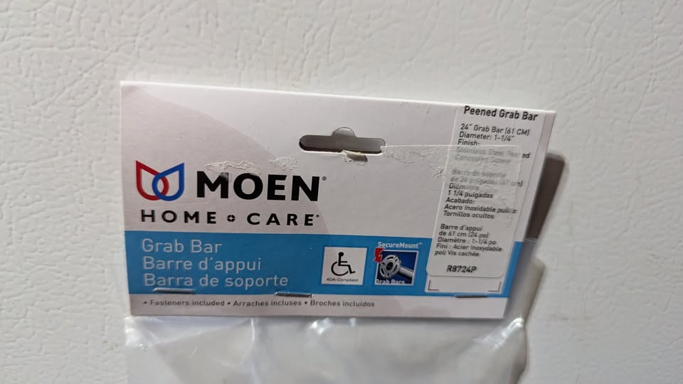 Moen Home Care Peened 24" Concealed Screw Grab Bar - photo 2