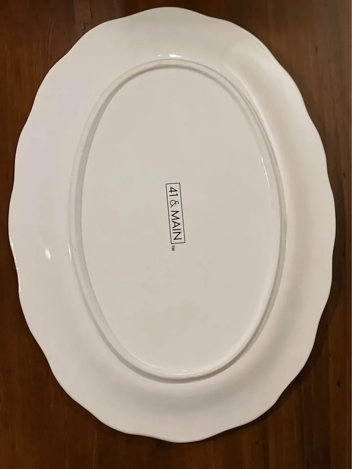 White Ceramic Turkey Serving Platter image indicator(4)