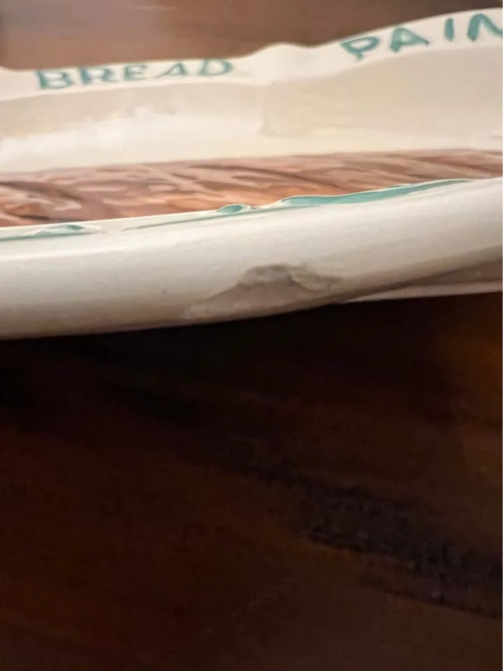 Vintage Ceramic Plate/Bread Platter 16" "Bread" Languages image indicator(4)