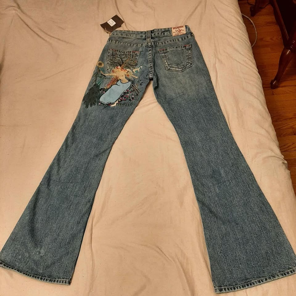 True Religion Bobby Jeans Embroidered Bell Bottoms - photo 2