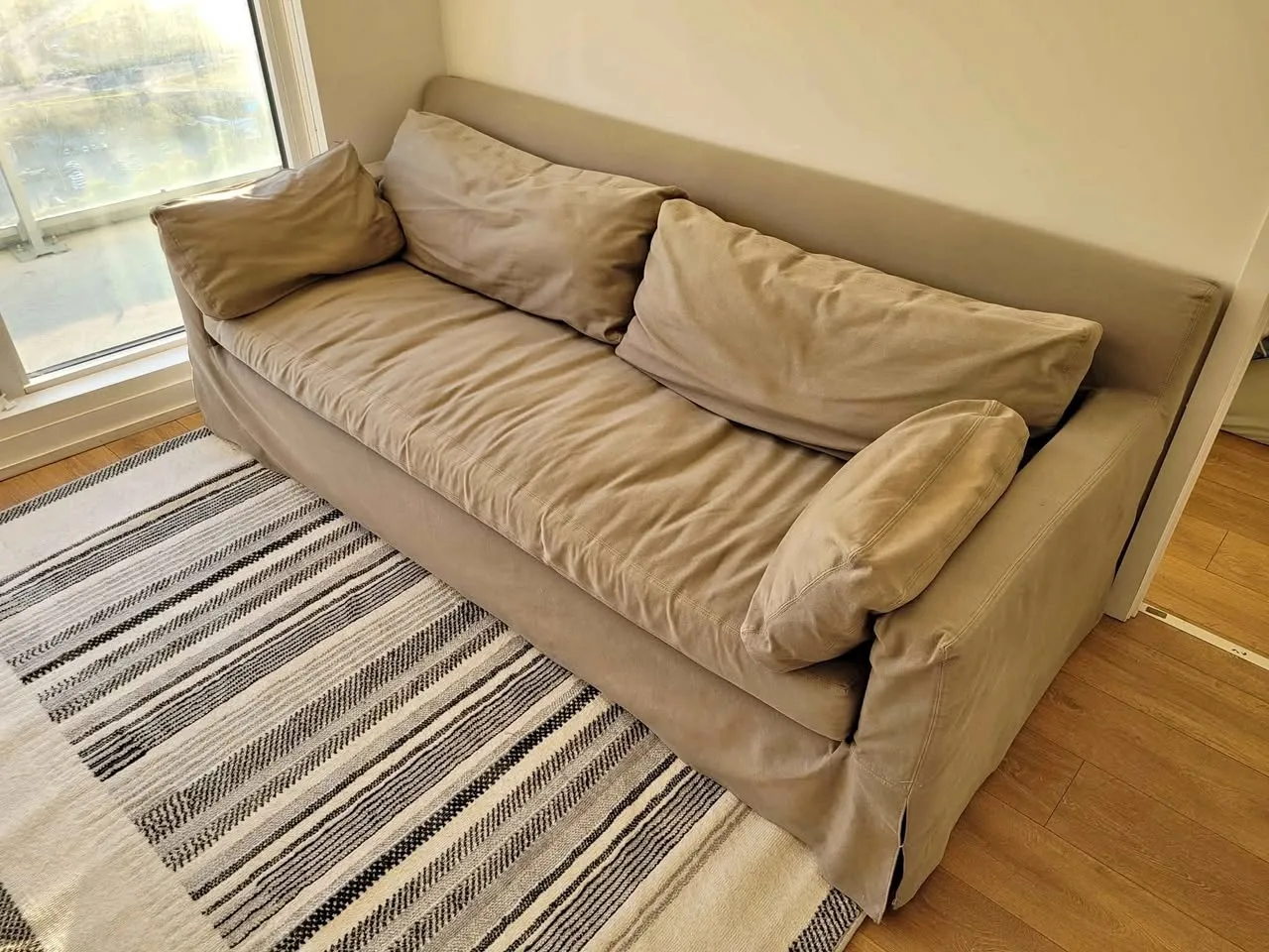 Restoration Hardware Gray Sofa 7ft thumbnail