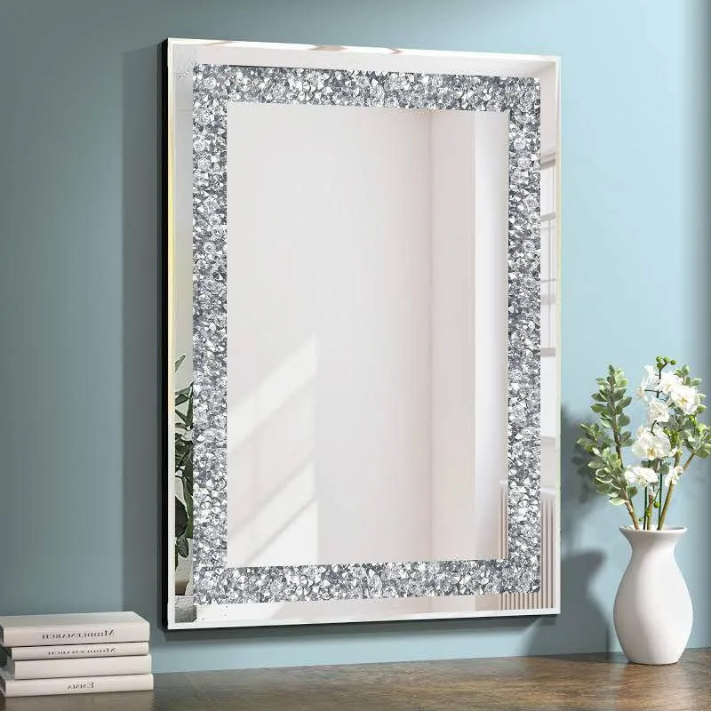 Bedazzled Crystal Rectangle Vanity Mirror image indicator(2)