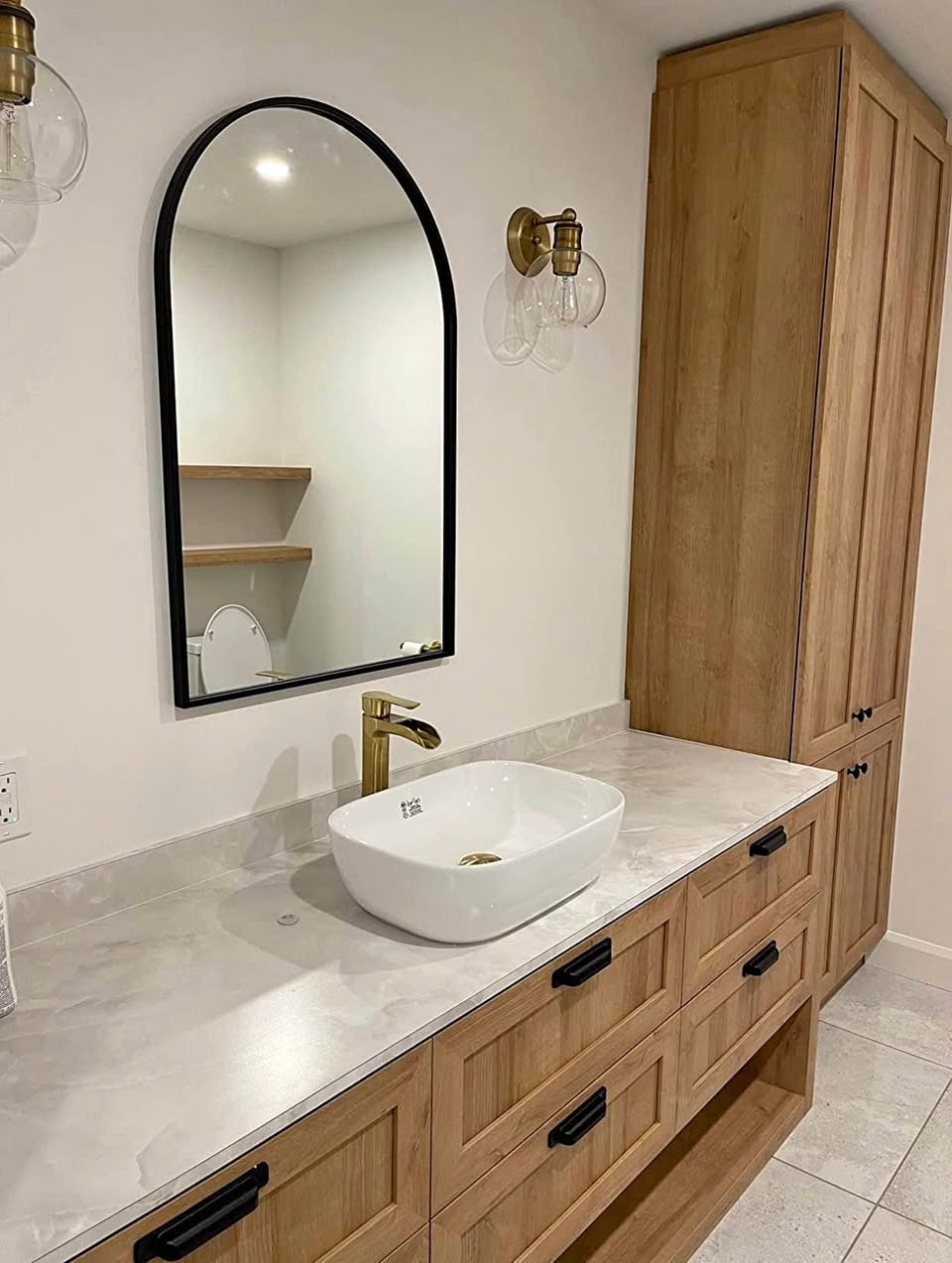 Metal Black Arch Vanity Mirror