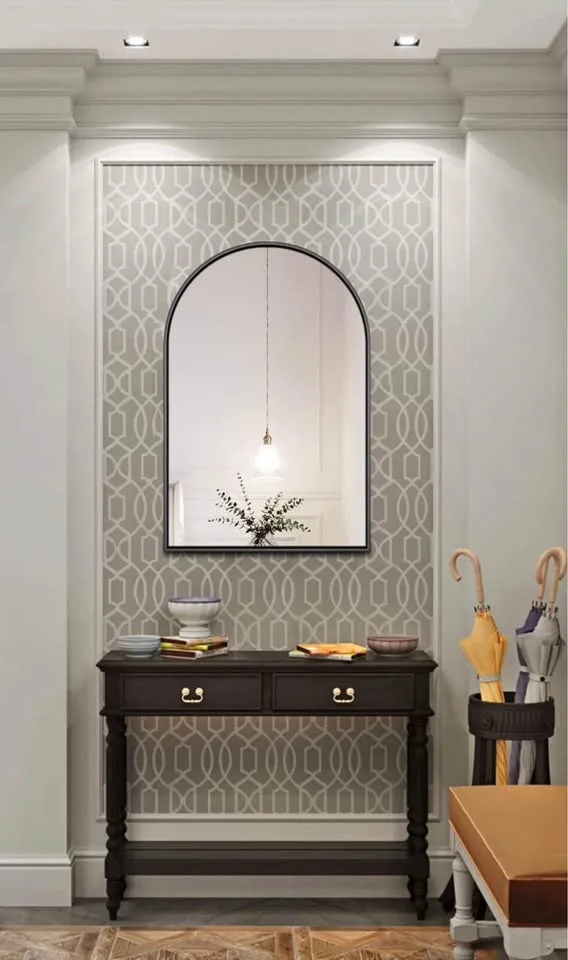 Metal Black Arch Vanity Mirror image indicator(2)