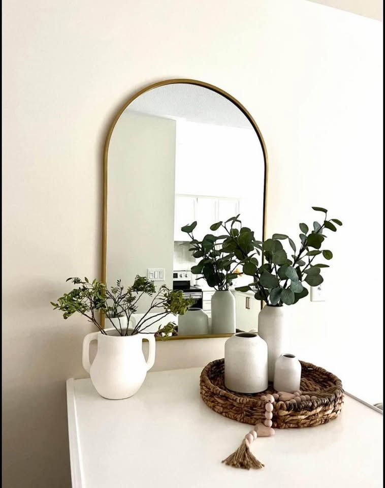 Gold Arch Metal Vanity Mirror - photo 2