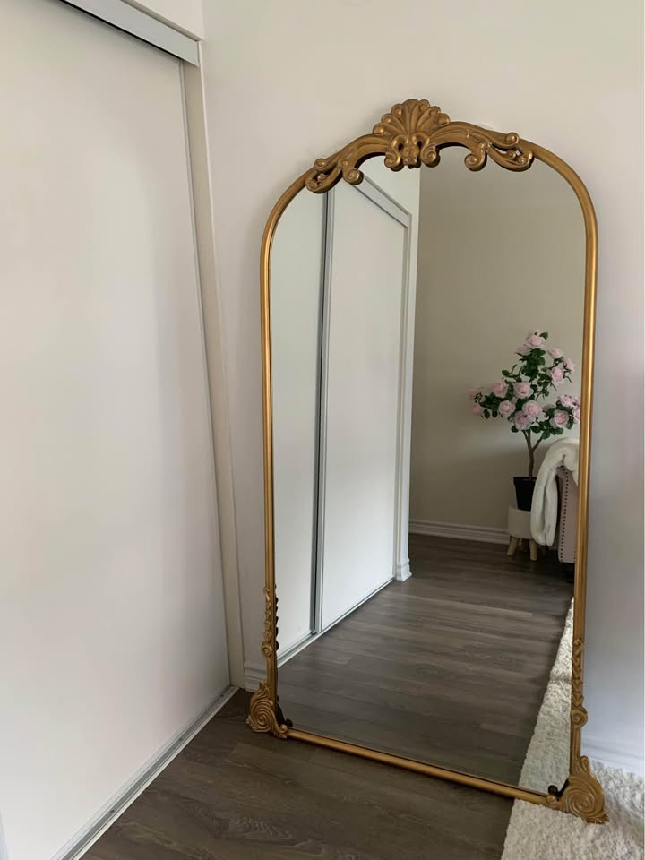 Gold Metal Full Length Ornate Wall Mirror - photo 2
