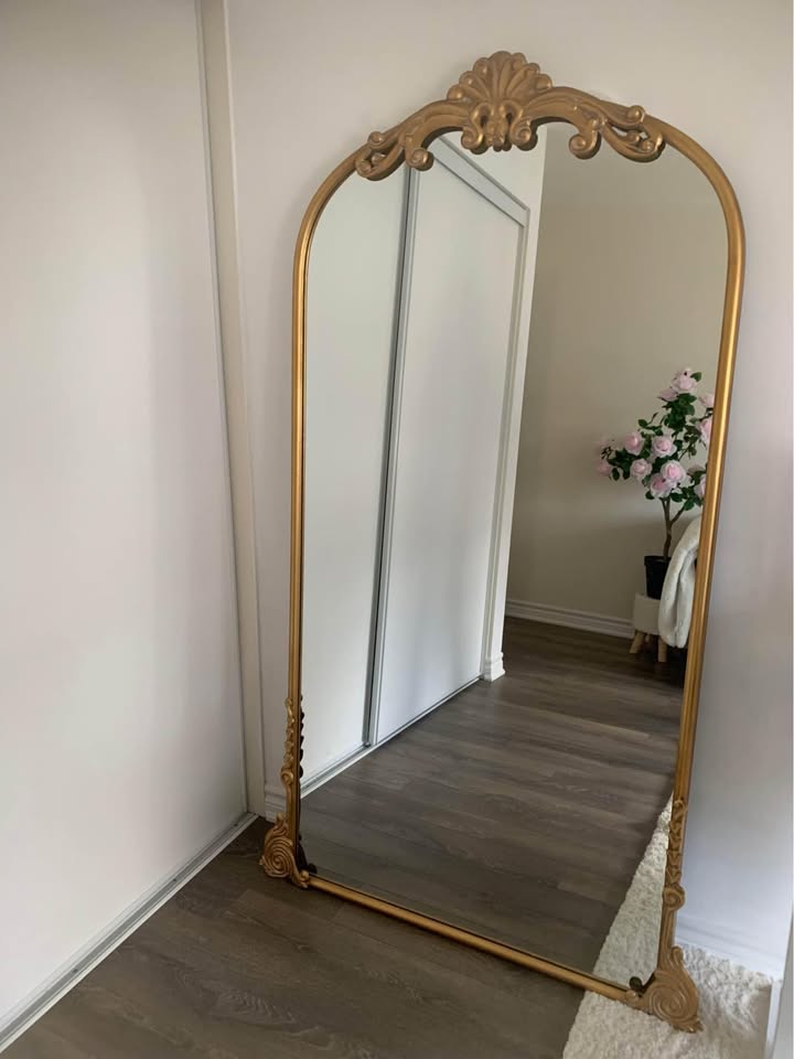Gold Metal Full Length Ornate Wall Mirror - photo 3