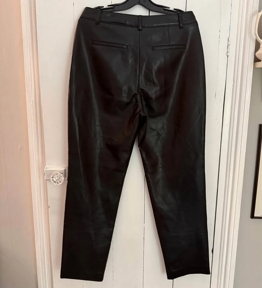Aritzia Babaton Command vegan leather pants, black, size 12 image indicator(5)