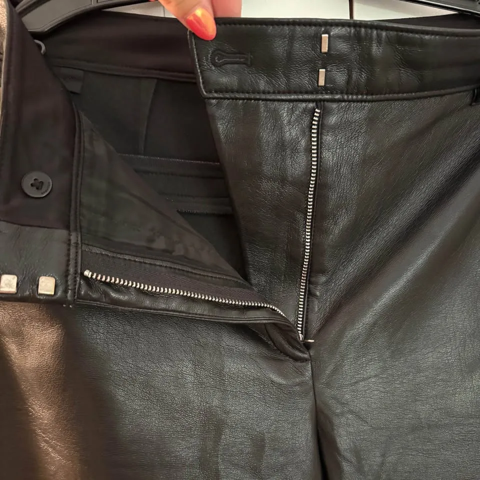 Aritzia Babaton Command vegan leather pants, black, size 12 image indicator(7)