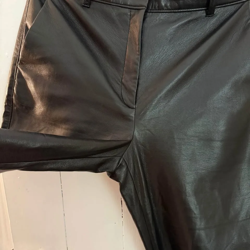 Aritzia Babaton Command vegan leather pants, black, size 12 image indicator(8)
