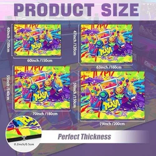 Brand new Colorful Graffiti Gamepad Area Rug 70x55 image indicator(2)