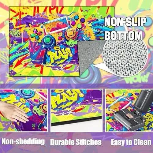 Brand new Colorful Graffiti Gamepad Area Rug 70x55 image indicator(7)