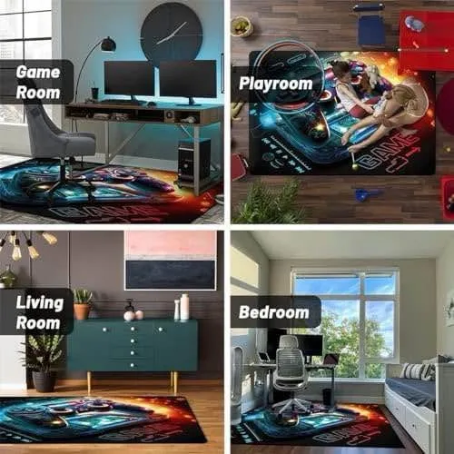 Brand new Colorful Graffiti Gamepad Area Rug 70x55 image indicator(10)