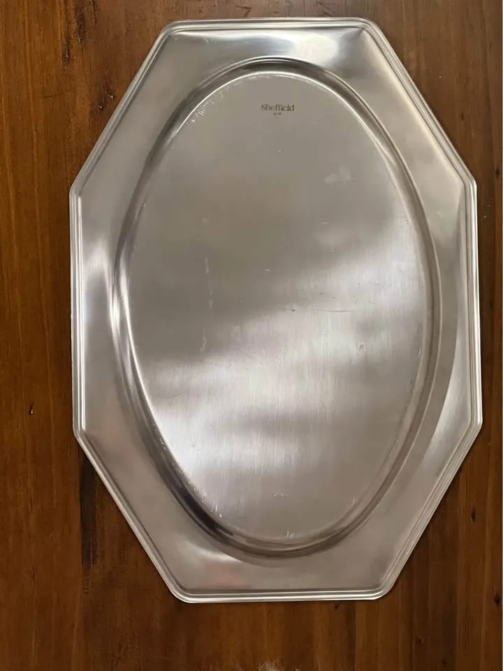 Sheffield Serving Tray 14.5”x 10" Octagonal Platter Italy image indicator(3)