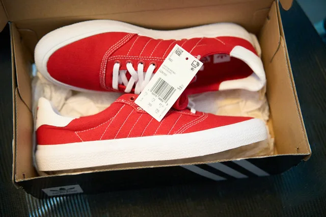 ** NEVER WORN** Size 8 US Red Adidas Canvas Skate Shoe image indicator(4)