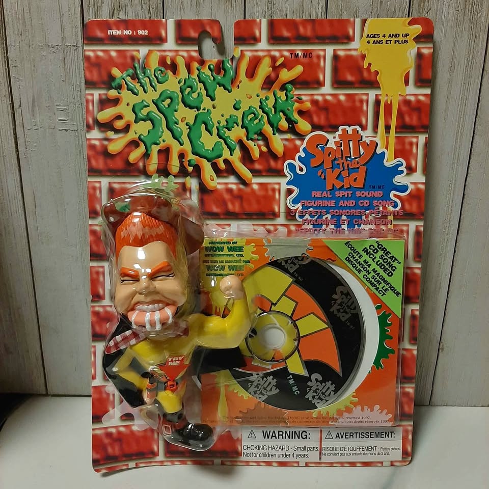 Rare Spew Crew Spitty the Kid Action Figure & CD 1997